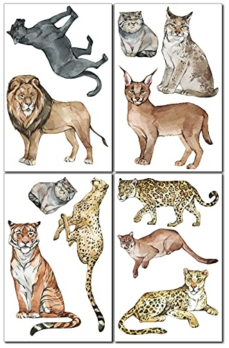 Samunshi® Wandtattoo Löwen Tiger Katzen Set Wandbilder Kinderzimmer Deko Junge Wandtattoo Kinderzimmer Mädchen Wandsticker Kinderzimmer
