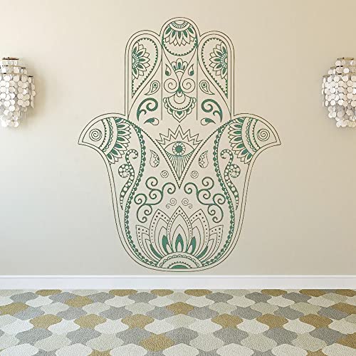 Hamsa Wandkunst süße Hamsa Wandtattoo Yoga Aufkleber Mandala Vinyl Aufkleber Dekoration Tapete A1 57x71cm