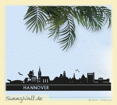 Wandtattoo Skyline Stadt Hannover Panorama Deutschland Größe: Größe 2