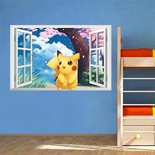 Beliebtes Spiel Pokemon Go Wandaufkleber Für Kinderzimmer Schlafzimmer Cartoon Fenster Wandtattoos Pvc Diy Poster