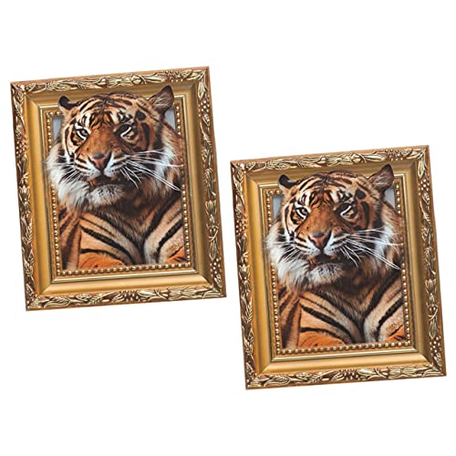 MILISTEN 2 Stücke Tiger Fotografie Rahmen Wandtattoo Selbstklebende Wanddekoration Aufkleber für Kinderzimmer und Wohnräume