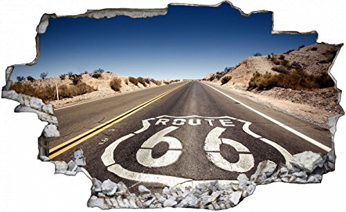Route 66 Road Straße USA Wandtattoo Wandsticker Wandaufkleber C0432 Größe 70 cm x 110 cm