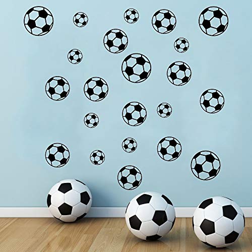 SITAKE 43 Stück Fußball-Aufkleber, Kinder-Fußball-Aufkleber, Aufkleber für Kinderzimmer, Fußball-Wandaufkleber, Vinyl-Kunst, DIY-Aufkleber für Jungen, Schlafzimmer, Spielzimmer, Wohnzimmer, Fenster