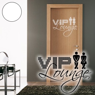 Klebesüchtig A228 Tür- Wandtattoo VIP Lounge 60cm x 47cm Weiss - Dekoration - Bad - Wohnzimmer - Aufkleber - Wandsticker