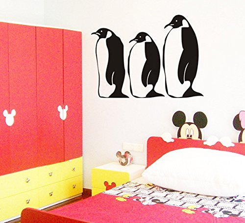 Hommay PVC Wall Stickers 3 bedroom lounge penguins bedside reading corner home decor and tasteless Wallpaper Mural Art Decals 61cm x 83.8cm by Homemay