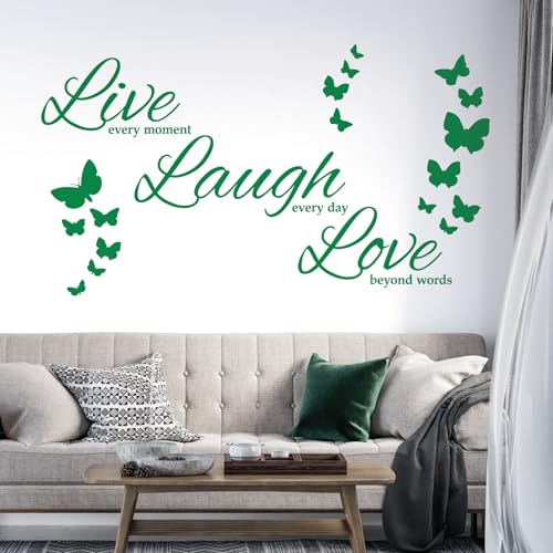 Wandtattoo  Live every moment, Laugh every day, Love beyond words  Text Size: XXLarge (1520 x 850mm) meadow