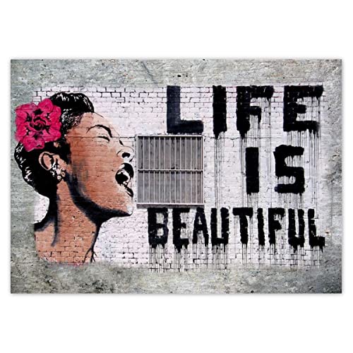 Wandtattoo, Deko-Fotoaufkleber, 29,70 x 21 cm, Life is Beautiful Banksy Nr. H33M_NS1A4