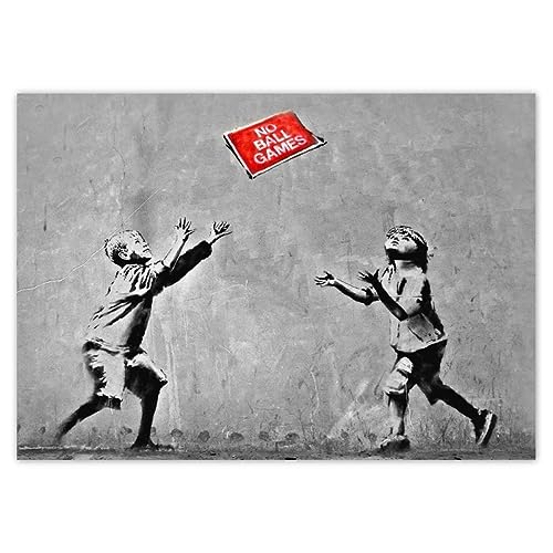 Wandtattoo, 29,70 x 21,00 cm, Banksy No Ball Games Nr. H2941Z_NS1A4