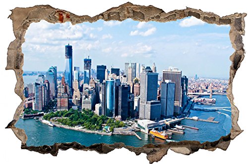 New York NY USA City Skyline Stadt Wandtattoo Wandsticker Wandaufkleber D0430 Größe 60 cm x 90 cm
