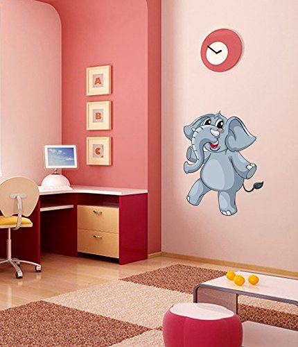 Wandsticker Nr.916 lustiger Elefant, Größe: 46x60cm, Wanddekoration, Sticker Wandtattoo Zoo Kinder Afrika