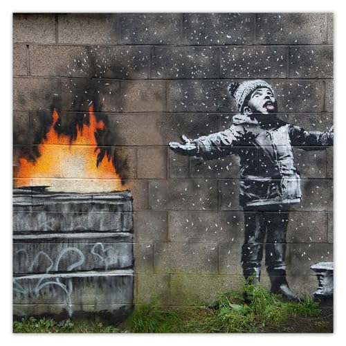 Wandtattoo Dekor Foto Sticker 30x30cm Smog Schnee Banksy Graffiti No.H3674M_NS1AI