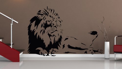 WANDTATTOO LÖWE AFRIKA TIGER BAUM WANDAUFKLEBER WANDSTICKER WALLPRINT (Größe 59 x 90 cm) Nr.127