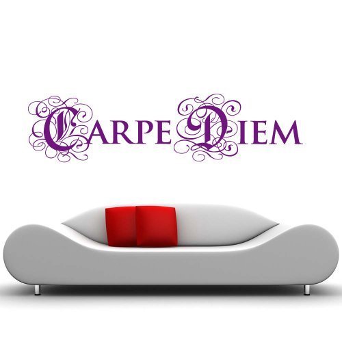 wandtattoo-factory Carpe Diem Nutze den Tag 130 x 35cm- Farbe: Königsblau