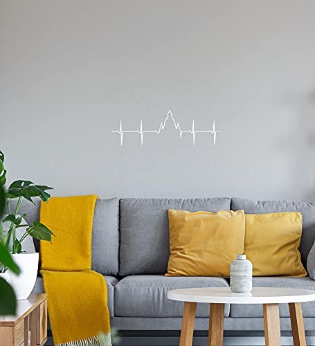 Herzschlag von Dresden mit Frauenkirche Wandtattoo Weiß Aufkleber 70 x 24 cm