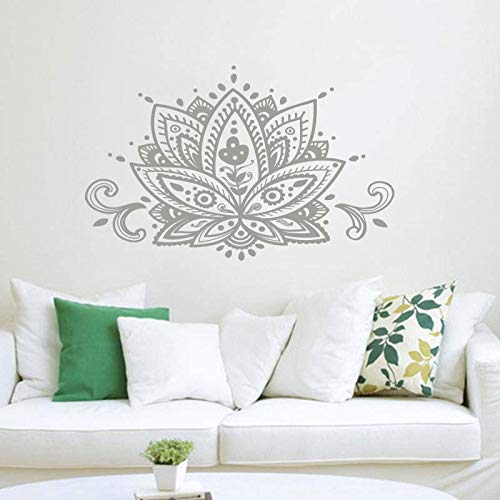 Lotus Wandtattoo Mandala Wandaufkleber Böhmische Wohnkultur Indisches Muster Yoga Studio Wandkunst Wandbild Aufkleber Aufkleber andere Farbe 67x42cm