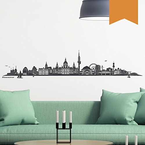 WANDKINGS Wandtattoo Skyline Hannover 130 x 26 cm Hellbraun - erhältlich in 33 Farben