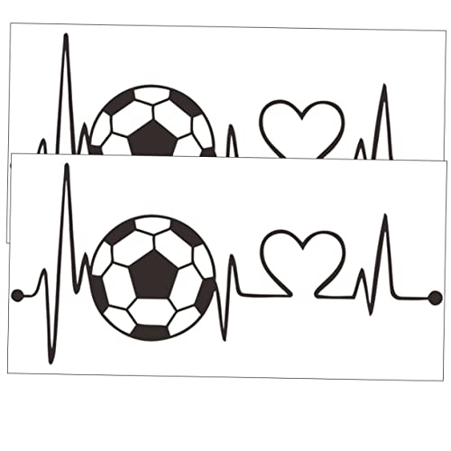 Garneck 2St Fußball Herzschlag Wanda kleber Fußball-Tapete Fußballer Etikett kinderzimmer wandsticker wall stickers for room aufkleber kinderzimmer wandtattoo PVC Black