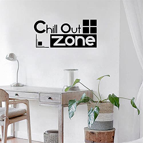 Chill Out Zone Wandaufkleber für Ruheraum Unternehmen Büroraum Wandtattoos Dekoraufkleber Abnehmbarer Aufkleber Wandbild Vinyl 42x20cm