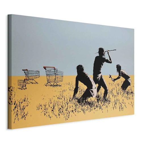 murando - Akustikbild Banksy Trolley Hunters Leinwandbild 1 tlg Kunstdruck modern Wandbilder XXL Wanddekoration Design Wand Bild - Graffiti Street Art Straßenkunst h-C-0088-b-a