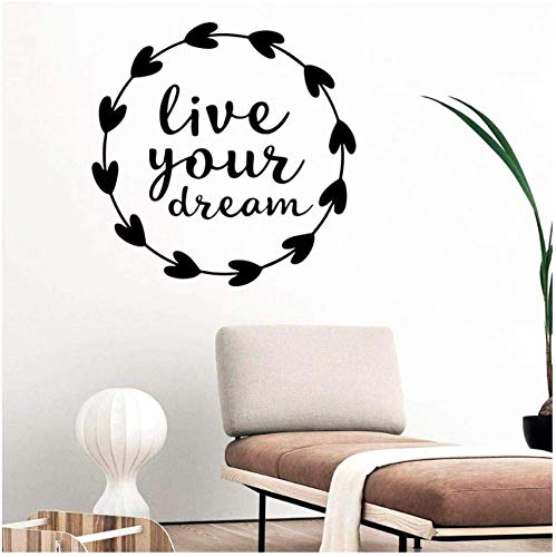 Romantisch Lebe Deinen Traum Wohnkultur Wandaufkleber Für Wohnzimmer Firma Schulbüro Dekoration Wandtattoo Wohnkultur 28 * 28Cm