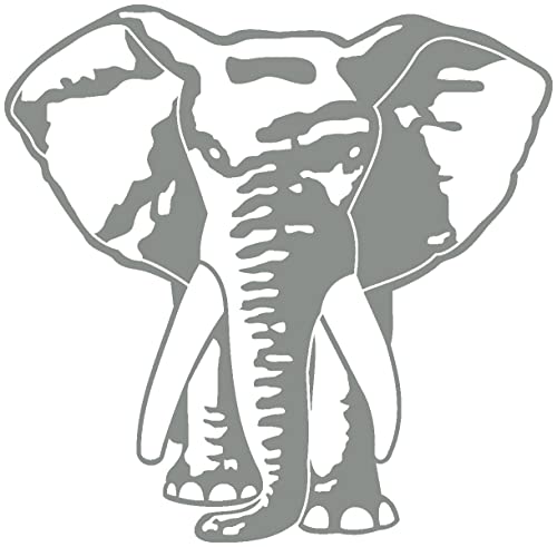 Samunshi® Wandtattoo Elefant Wandaufkleber in 3 Größen und 19 Farben (30x29cm Mittelgrau)