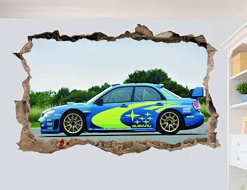 Wandtattoo Poster Super Fast Rally CAR Wandaufkleber 3D-Look Art Poster Room Decor Aufkleber Wandbild