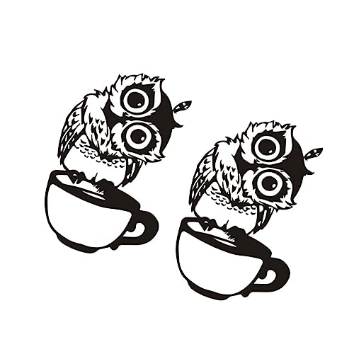 Homoyoyo 2stücke Wandtattoo Eulen Wandaufkleber Abnehmbare Wanddekoration Für Zuhause Und Hotel Und Leicht Anzubringen Kreative Deko Für Glatte Oberflächen