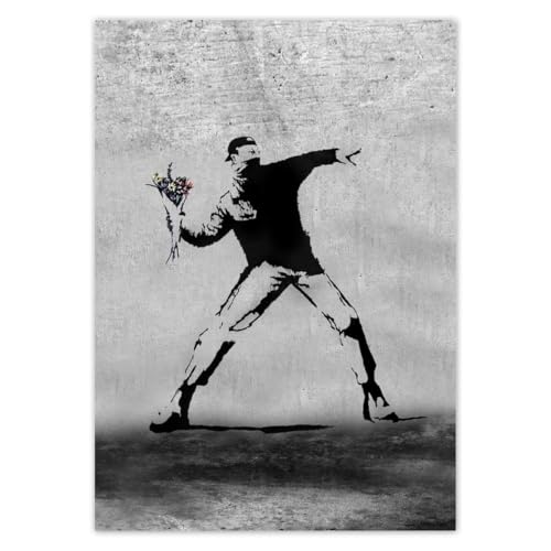 Wandsticker Dekor Fotoaufkleber 84,10x118,90cm Blumenwerfer Banksy Nr. H8123M_NS1A0