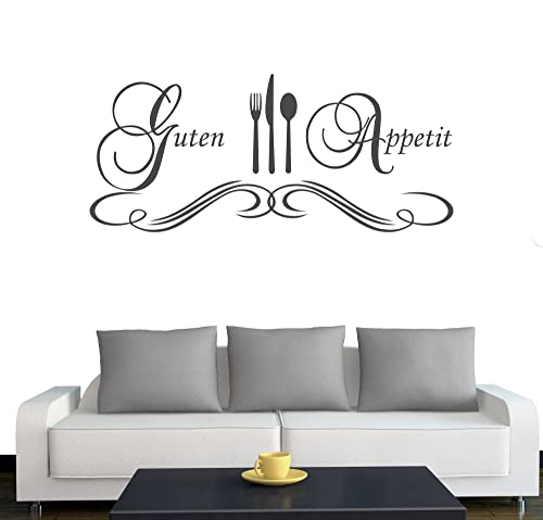 Klebesüchtig Wandtattoo Guten Appetit 60cm x 26cm anthrazit - Dekoration - Bad - Wohnzimmer - Aufkleber - Wandsticker