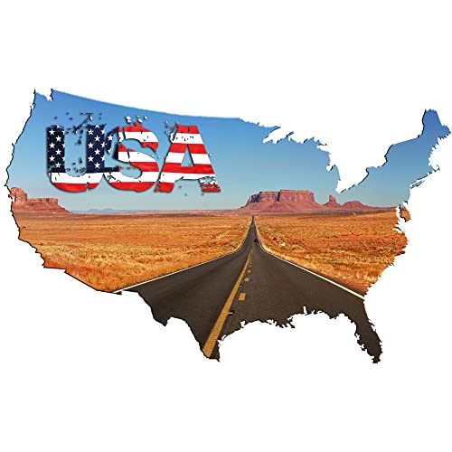 GRAZDesign Wandtattoo USA Landkarte | Wandsticker Wohnzimmer | Wandaufkleber selbstklebend | Wand Deko als Klebefolie | Fototapete XXL 3D, 82x50cm