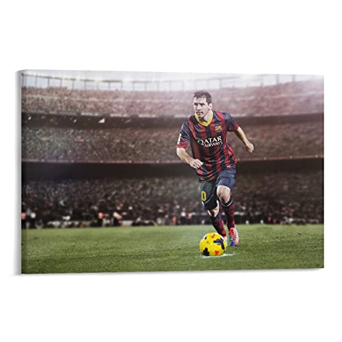 Lionel Messi Poster Striker Fußball Star Poster Coole Kunstwerke Gemälde Wandkunst Leinwanddrucke Hängendes Bild Heimdekoration Poster Geschenkidee 30 x 45 cm