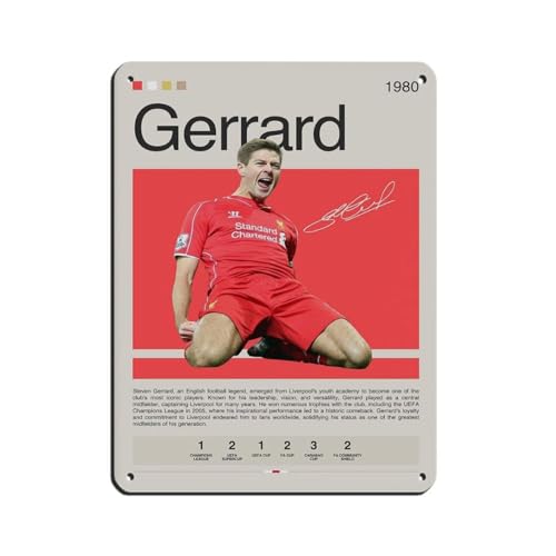 GJHTQLP Steven Gerrard 1 (3) Retro-Poster, Metall-Blechschild, schicke Kunst, Retro, Eisenmalerei, Bar, Menschen, Höhle, Café, Familie, Garage, Poster, Wanddekoration, 30 x 40 cm