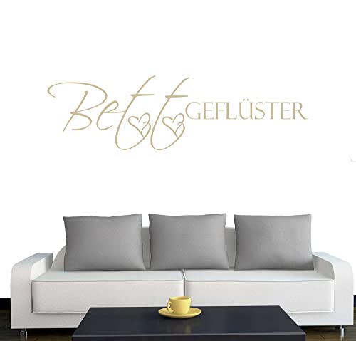 Klebesüchtig Wandtattoo Bettgeflüster 90cm x 25cm beige Dekoration - Bad - Wohnzimmer - Aufkleber - Wandsticker