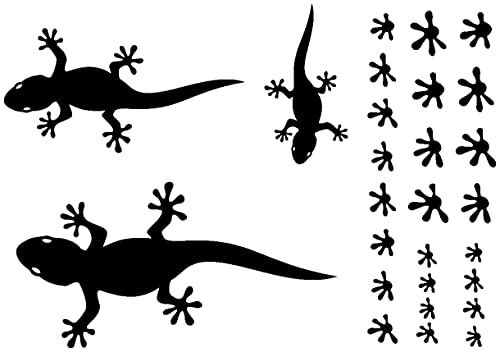 Samunshi® Gecko Wandtattoo Creativ-Set in 5 Größen und 25 Farben (32x22cm schwarz)