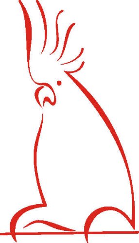 INDIGOS UG - Wandtattoo Wandsticker Wandaufkleber Aufkleber D337 weißen Papagei 40x22 cm - rot