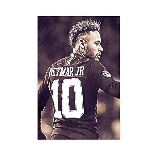 Superstar Athlete Neymar Jr Fußball Sport Poster Leinwand Poster Wandkunst Dekor Druck Bild Gemälde für Wohnzimmer Schlafzimmer Dekoration ohne Rahmen Stil 20 x 30 cm