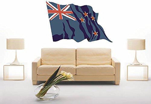 PEMA INDIGOS UG - Wandtattoo Wandsticker Wandaufkleber Aufkleber ls127 New Zealand - Neuseeland 180 cm farbig bunt als Fahne