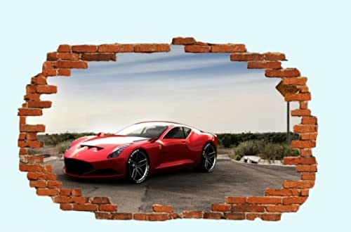 Wandtattoo Poster Super Fast Sport CAR Poster 3D Zertrümmerter Wandaufkleber Raumdekoration Aufkleber Wandbild