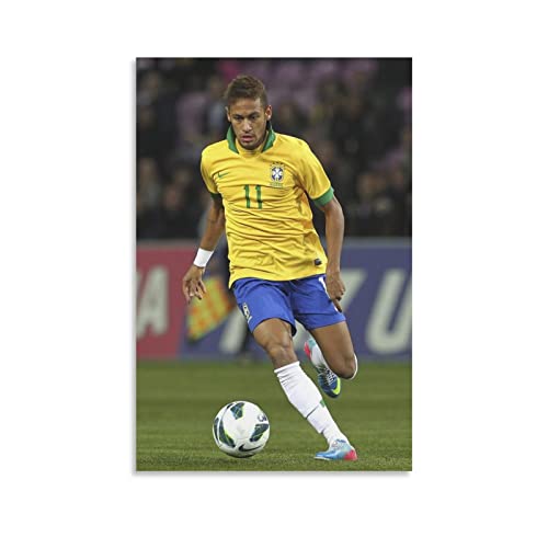 Neymar Jr 2023 Fußball-Leinwand-Poster, Wandkunst, Bilddrucke, hängende Fotodekoration, Heimposter, Kunstwerke, 60 x 90 cm