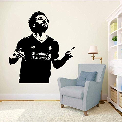 Wandtattoo Mohamed Salah Fußballer Pvc Aufkleber Wandbild Liverpool Fußball Wallpaper Home Decor Schlafzimmer Kunst Poster42X46Cm