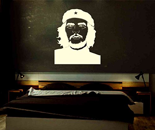 INDIGOS UG Fluoreszierendes Wandtattoo Wandsticker Wandaufkleber Aufkleber - Che Guevara, Portrait, Kopf - nachleuchtend im Dunkeln - Fluoreszierend 120x99 cm
