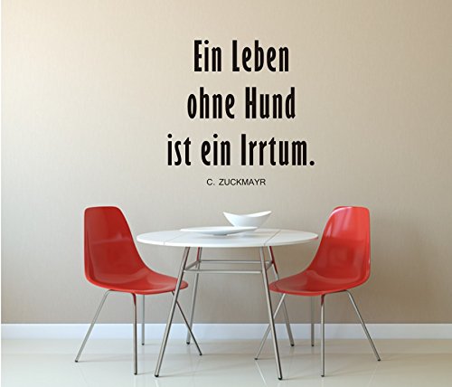blattwerk-design Wandtattoo, Wandaufkleber, Spruch: EIN Leben ohne Hund ist EIN Irrtum C. Zuckmayer, Irrtum, Hund, Größe ca. 450 mm x 450 mm, Auswahl (M042 Flieder)