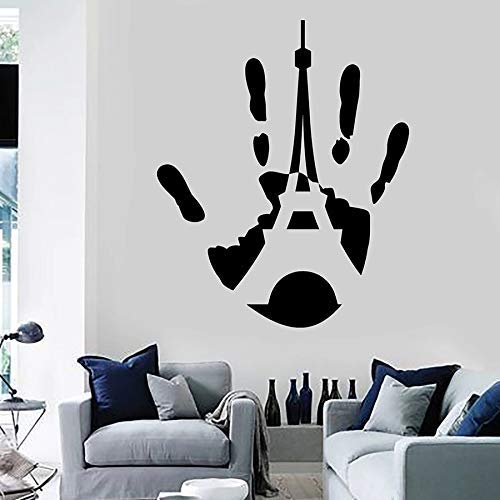 Handabdruck Wandtattoo Paris Tower Französisch Wohnkultur Schlafzimmer Wohnzimmer Vinyl Aufkleber Kreative Wandbild 63X76Cm