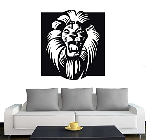 Klebesüchtig A060 Wandtattoo Afrika Löwe 60cm x 55cm schwarz - Dekoration - Bad - Wohnzimmer - Aufkleber - Wandsticker