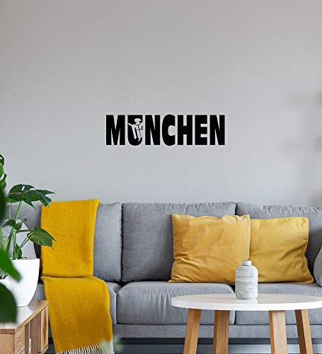 München Mönch Wappen Wandtattoo Schwarz Aufkleber 100 x 27 cm