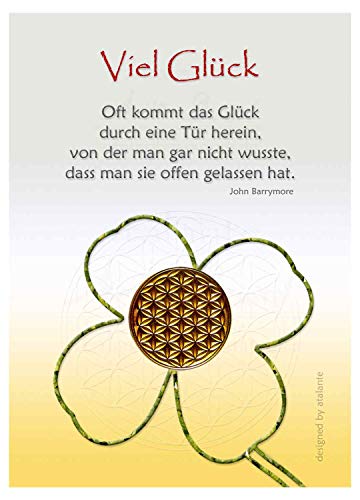 EnerChrom Blume des Lebens Glücksmünze - Viel Glück - 1 Stück, Farbe Gold - Glücksbringer Lebensblume Talisman Münze