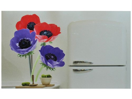 alles-meine.de GmbH XXL Wandsticker/Sticker - Mohnblumen Mohn Blüten mit Stengel - selbstklebend für Wohnzimmer und Deko Wandtattoo Aufkleber Blumen Anemone