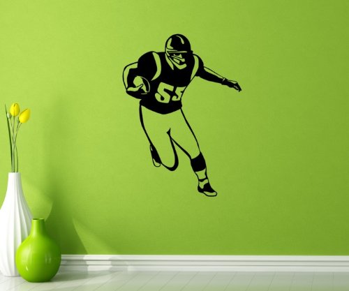 Wandtattoo American Football Fußball Spieler Aufkleber Wand Ball Portrait 5G001, Farbe:Gold glanz;Hohe:55cm