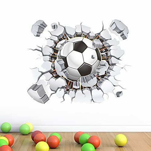 3D Fussball Inspiration Wandtattoo 3D Fussball Aufkleber Naturgetreue Fussball Dekoration Cartoon Kinderzimmer Wandgemälde