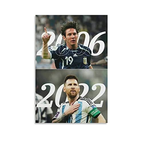 JIANJIE Messi Fußball Champion Poster Fußball Grand Slam Kreatives Design (2) Leinwandbild Poster Dekorativ Modern Home Pri